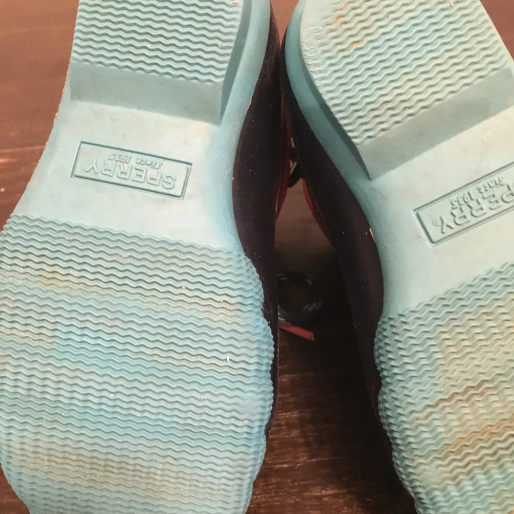 Sperry toddler girl Navy, Teal & Coral Cold Weather Duck Boots. Size- 9M